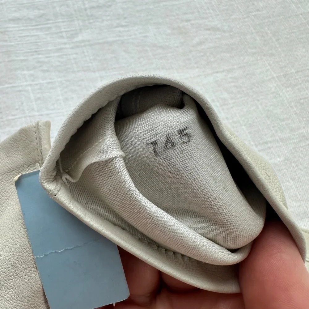 Vintage Van‎ Raalte Cabretta Leather Gloves Silk Lined Cream Deadstock Size 7